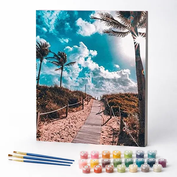 Kit de Pintura Numerada - Caminho para a Praia
