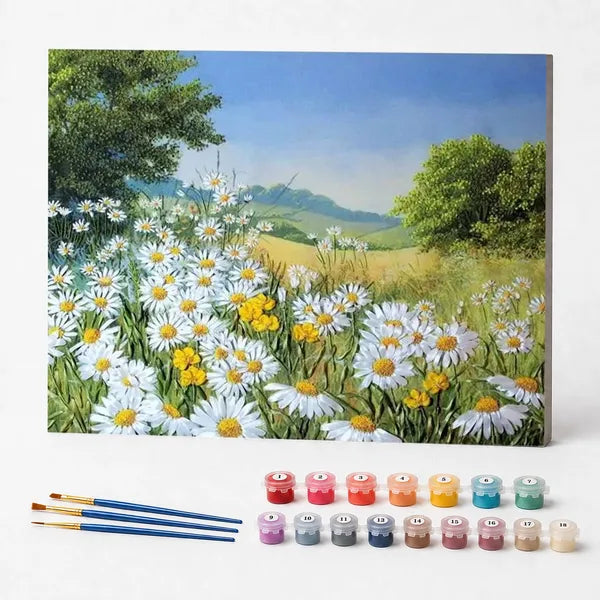 Kit de Pintura Numerada - Campos Floridos de Margaridas