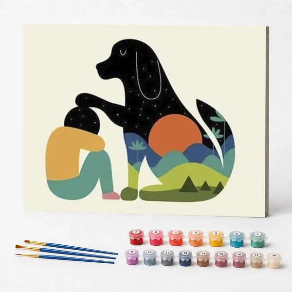 Kit de Pintura Numerada - Cão Reconfortante