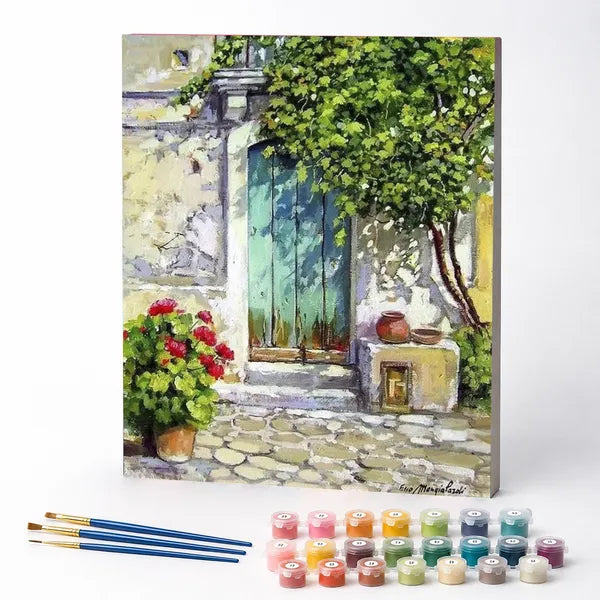 Kit de Pintura Numerada - Casa Decorada com Flores