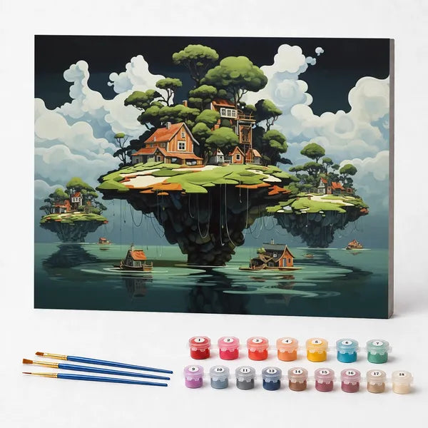 Kit de Pintura Numerada - Casa Isolada na Ilha