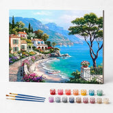 Kit de Pintura Numerada - Casas Encantadoras à Beira-mar