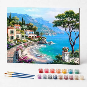 Kit de Pintura Numerada - Casas Encantadoras à Beira-mar