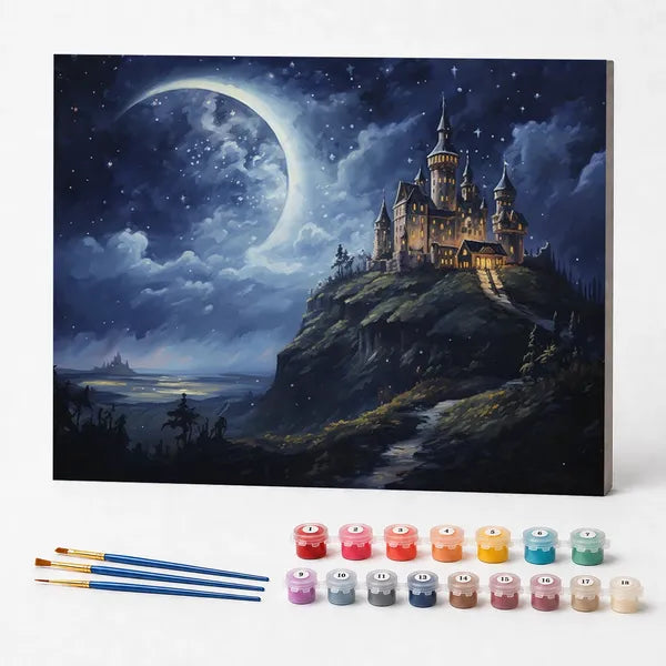 Kit de Pintura Numerada - Castelo sob a Lua