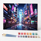 Kit de Pintura Numerada - Centro da Cidade Ilustrado