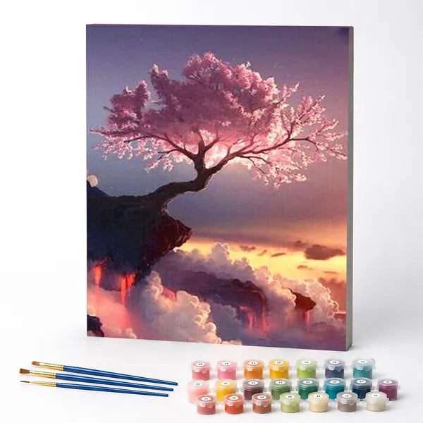 Kit de Pintura Numerada - Cerejeira na Montanha