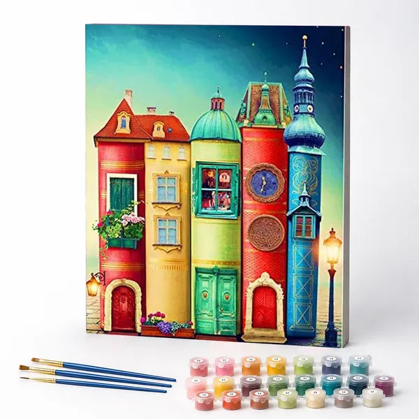 Kit de Pintura Numerada - Cidade dos Livros Coloridos