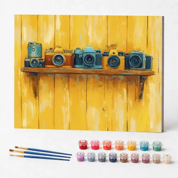 Kit de Pintura Numerada - Coleção de Câmeras Fotográficas