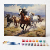 Kit de Pintura Numerada - Corrida de Cavalos no Campo
