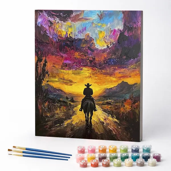 Kit de Pintura Numerada - Cowboy no Velho Oeste