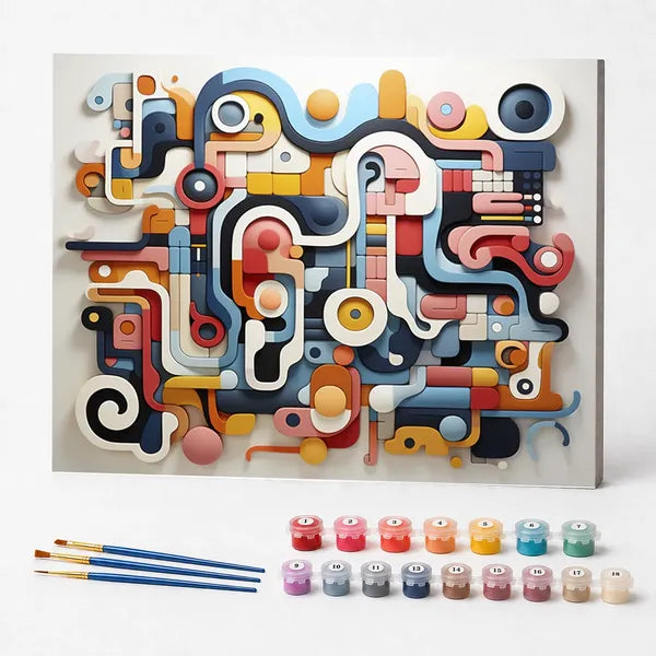 Kit de Pintura Numerada - Encaixes Coloridos