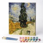 Kit de Pintura Numerada - Estrada com Ciprestes, Van Gogh