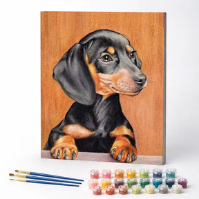 Kit de Pintura Numerada - Filhote Dachshund