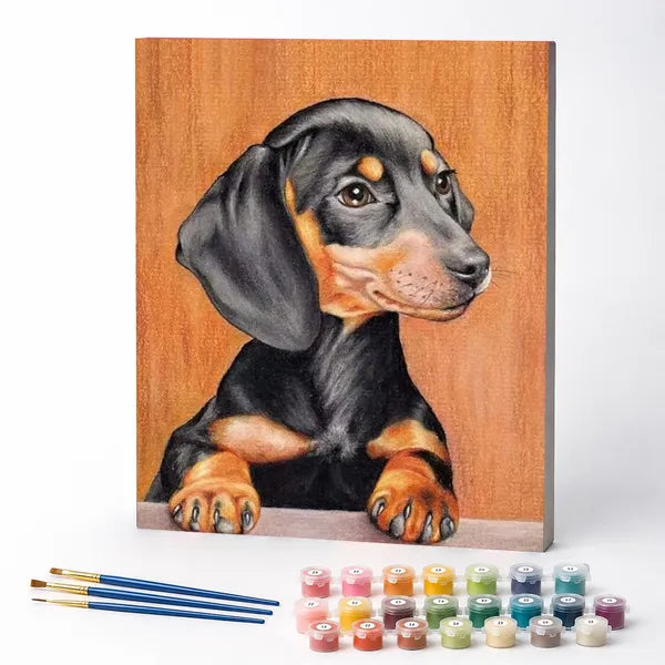 Kit de Pintura Numerada - Filhote Dachshund