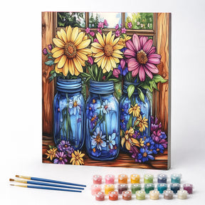 Kit de Pintura Numerada - Flores na Água