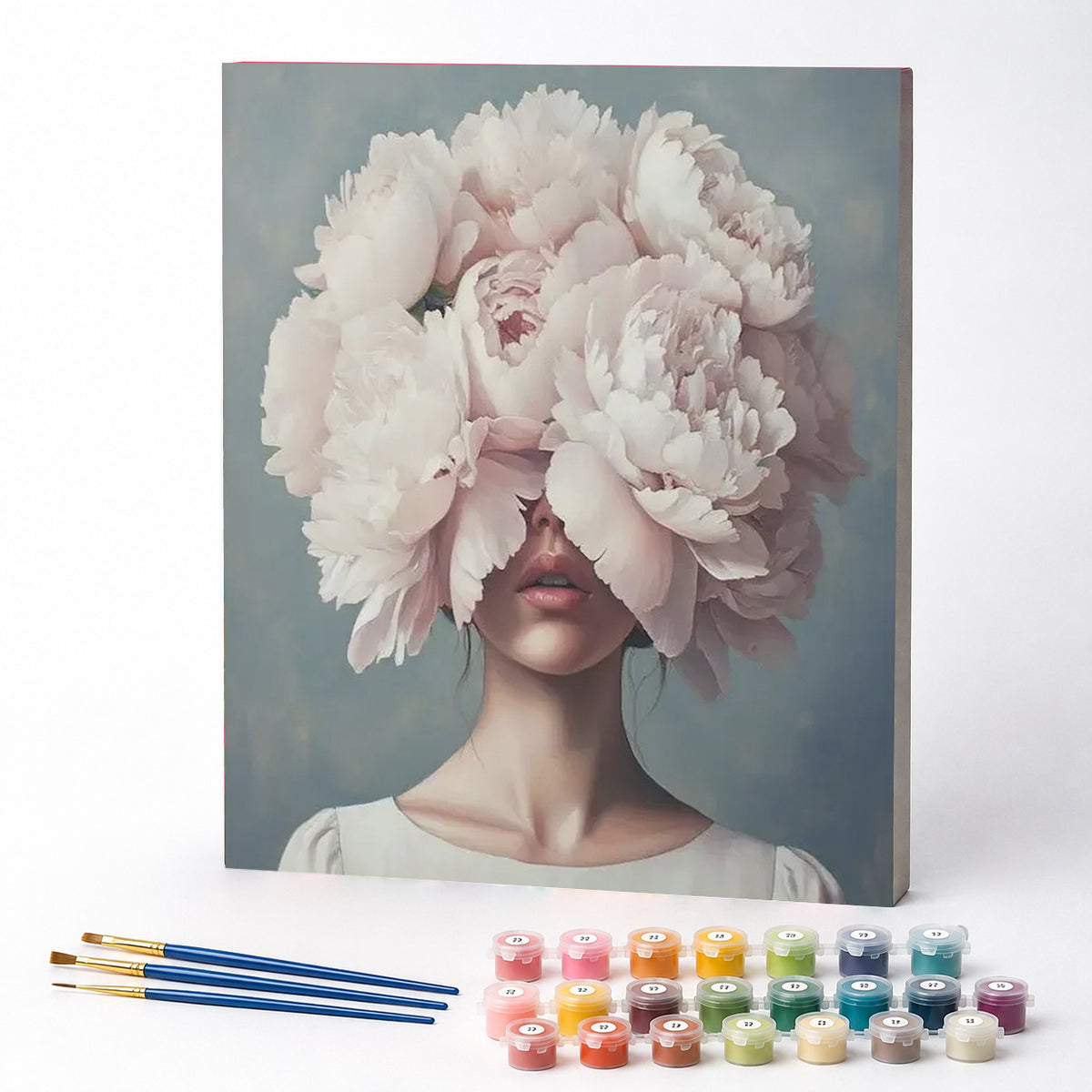 Kit de Pintura Numerada - Flores no Rosto