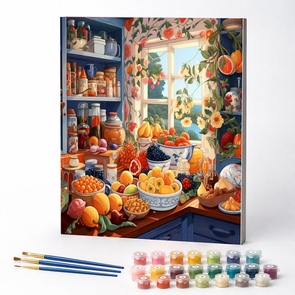 Kit de Pintura Numerada - Frutas na Cozinha