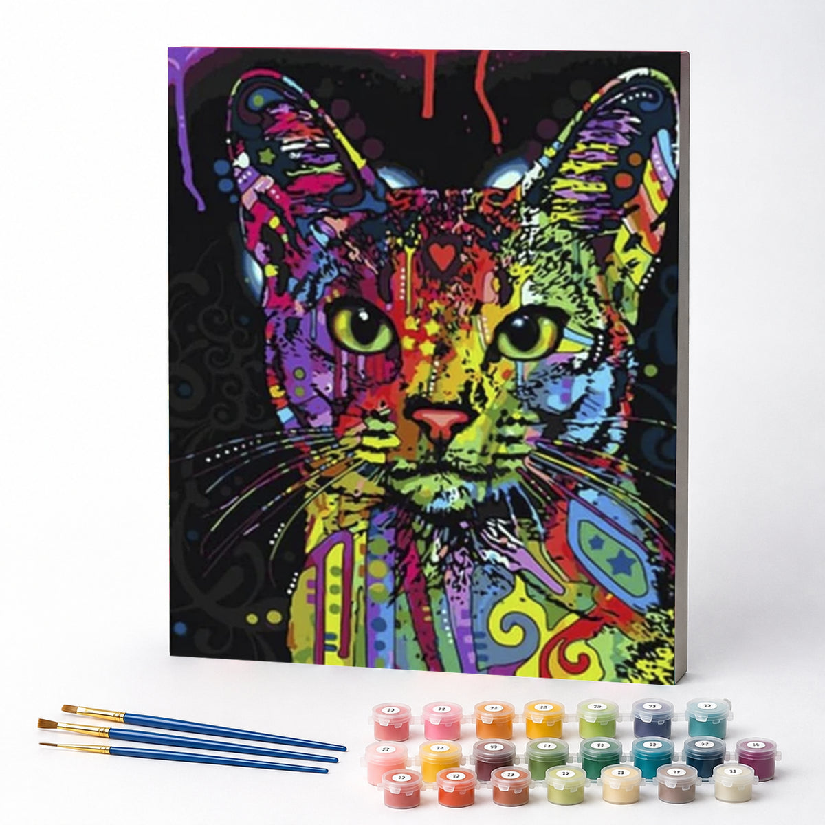 Kit de Pintura Numerada - Gatinho Abstrato