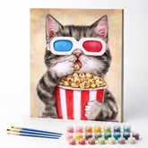 Kit de Pintura Numerada - Gatinho no Cinema