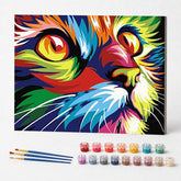 Kit de Pintura Numerada - Gato Abstrato
