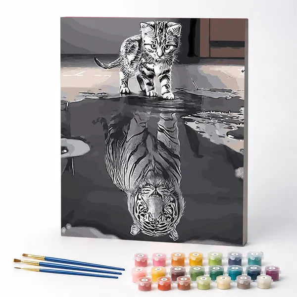 Kit de Pintura Numerada - Gato Feroz