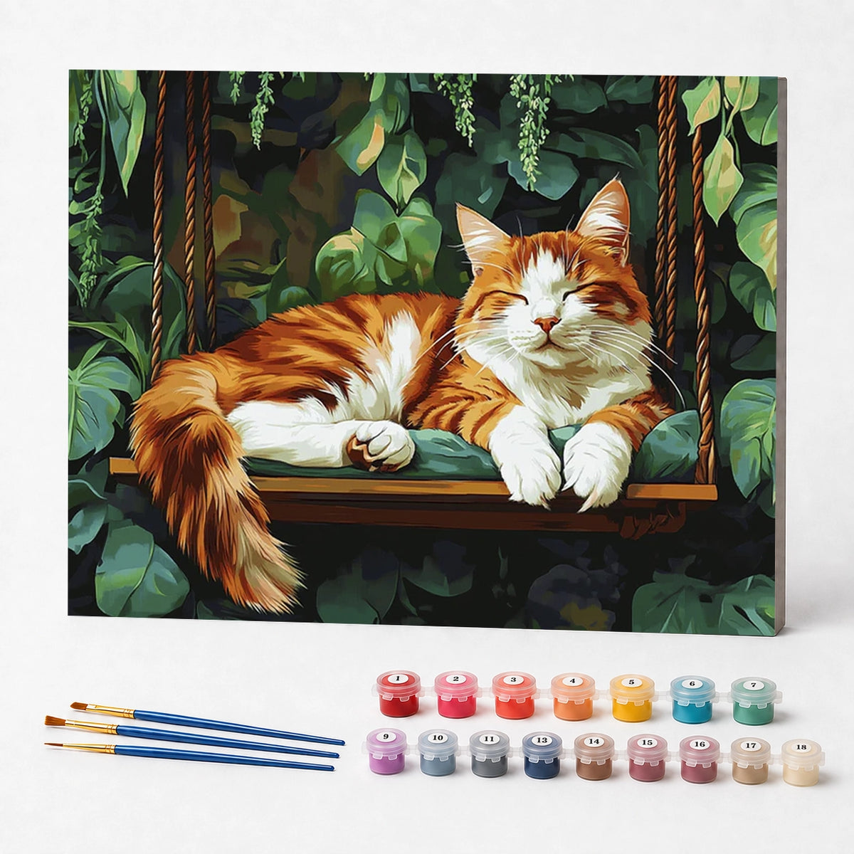Kit de Pintura Numerada - Gato Laranja