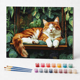 Kit de Pintura Numerada - Gato Laranja