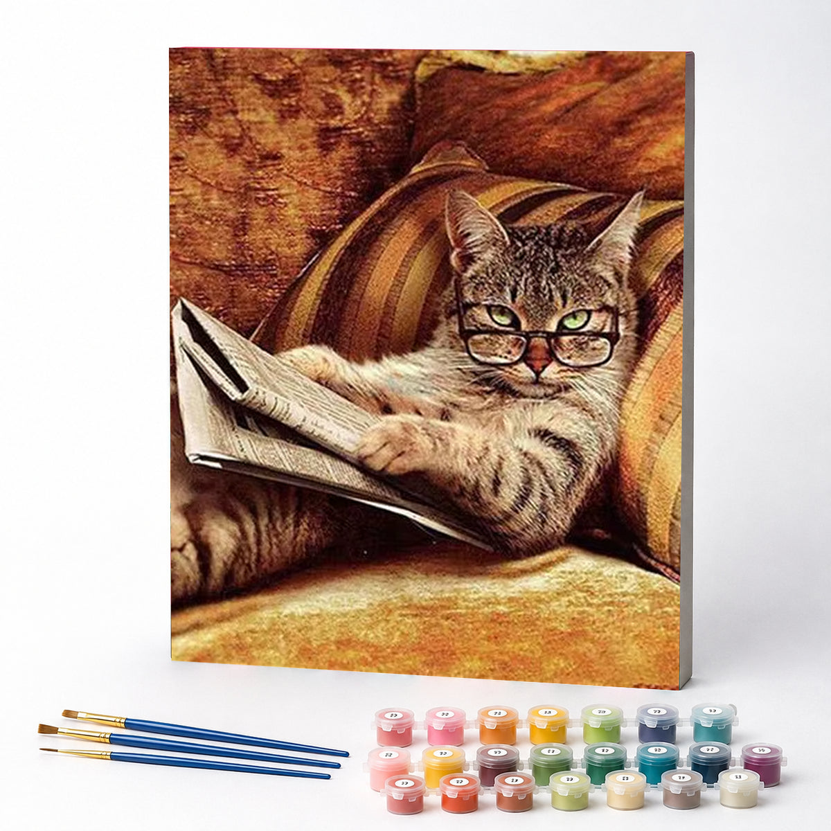 Kit de Pintura Numerada - Gato Leitor