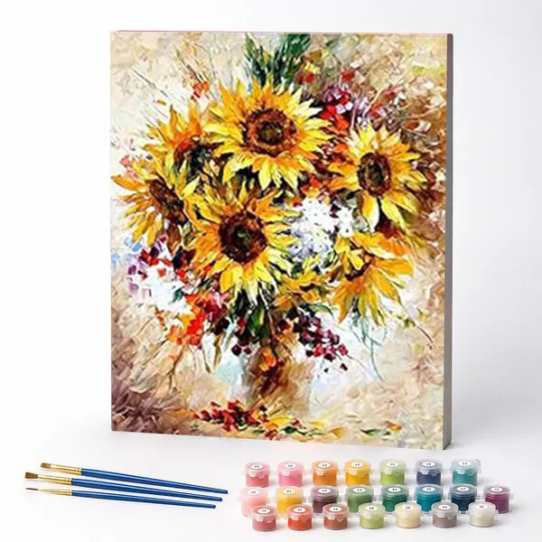 Kit de Pintura Numerada - Girassol Amarelo