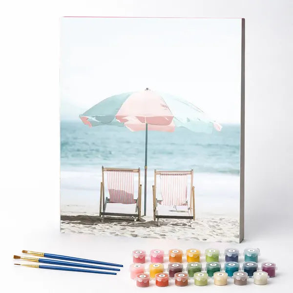 Kit de Pintura Numerada - Guarda-sol na Praia