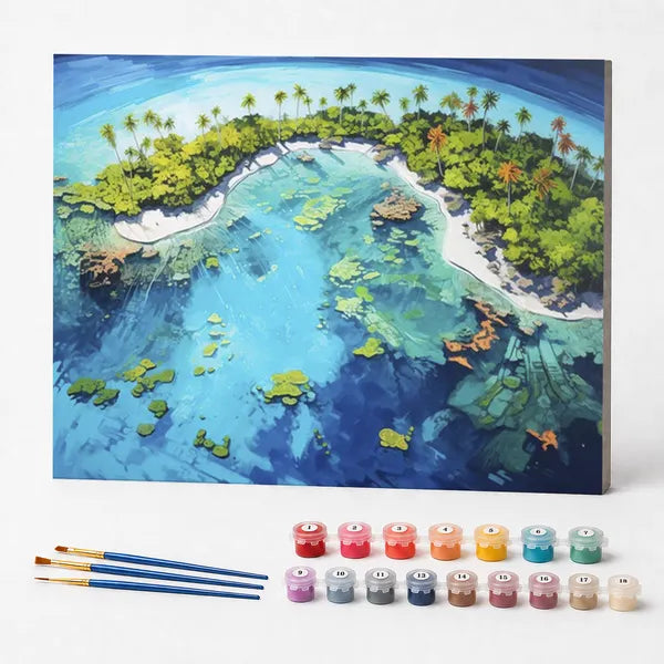 Kit de Pintura Numerada - Ilha Verde