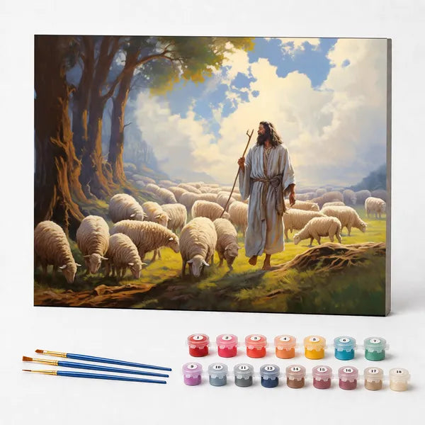 Kit de Pintura Numerada - Jesus e Seu Rebanho