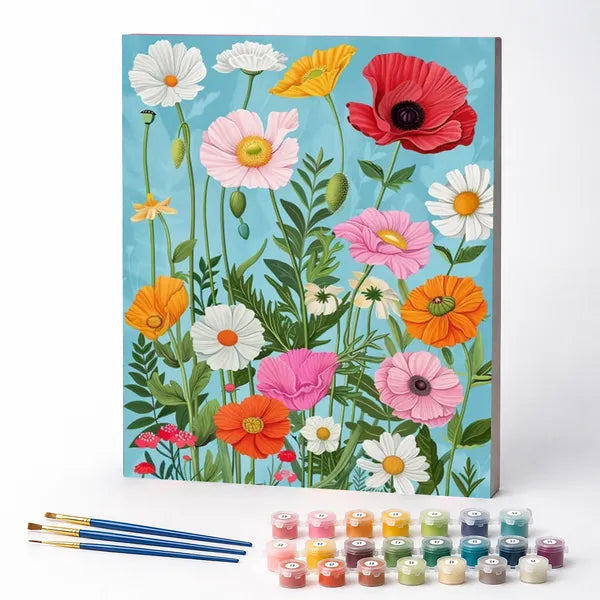 Kit de Pintura Numerada - Lindo Jardim e Céu Azul