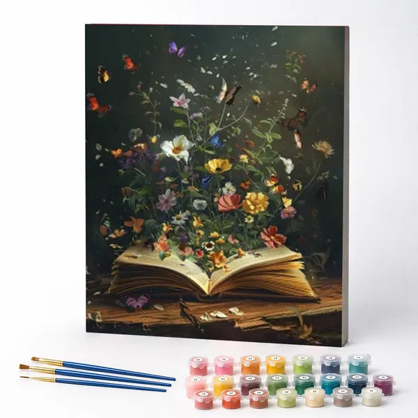 Kit de Pintura Numerada - Livros em Flor