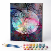 Kit de Pintura Numerada - Lua e Galáxia