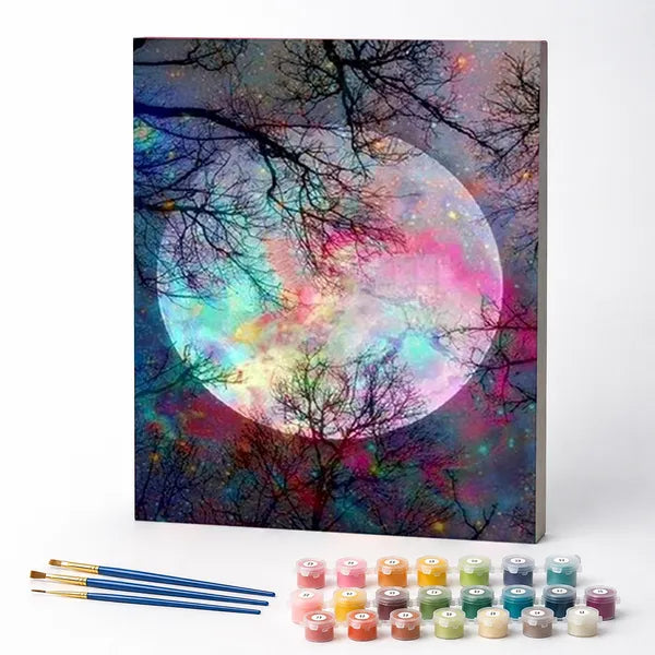 Kit de Pintura Numerada - Lua e Galáxia