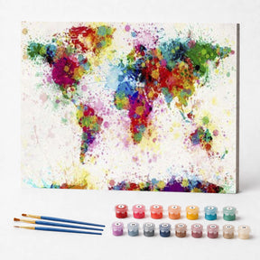 Kit de Pintura Numerada - Mapa Colorido