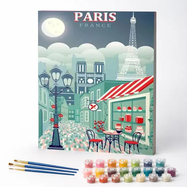 Kit de Pintura Numerada - Mapa de Paris