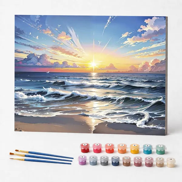 Kit de Pintura Numerada - Mar Relaxante