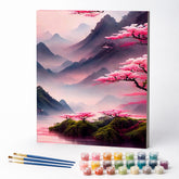 Kit de Pintura Numerada - Montanhas Sob as Nuvens