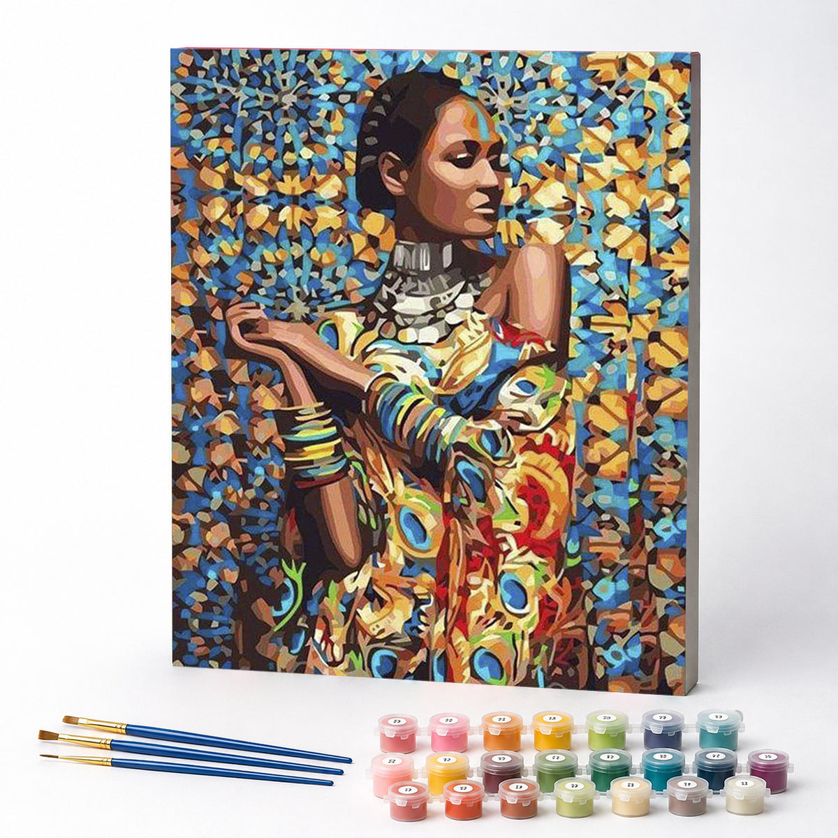Kit de Pintura Numerada - Mulher Africana Elegante