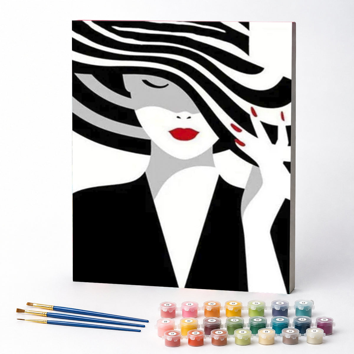 Kit de Pintura Numerada - Mulher com Chapéu