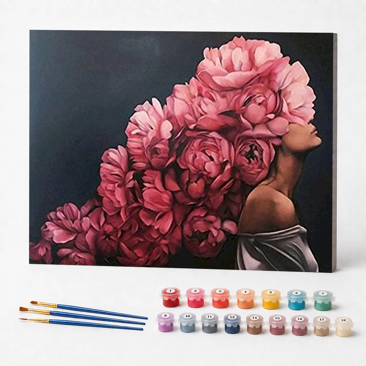 Kit de Pintura Numerada - Mulher e as Flores