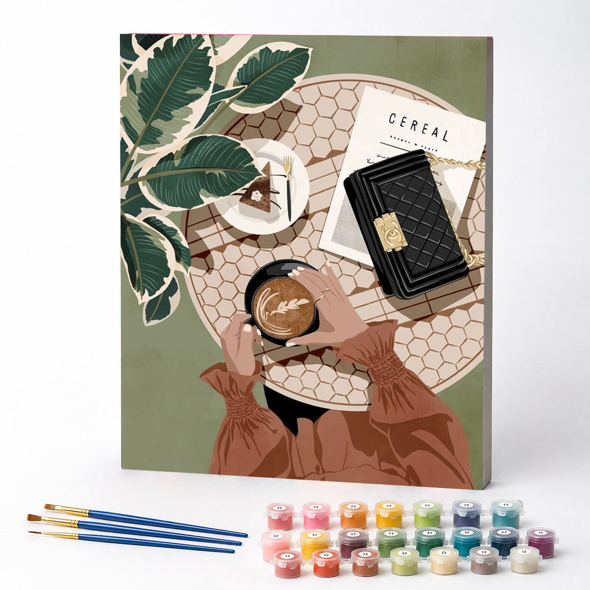 Kit de Pintura Numerada - Mulher no Café