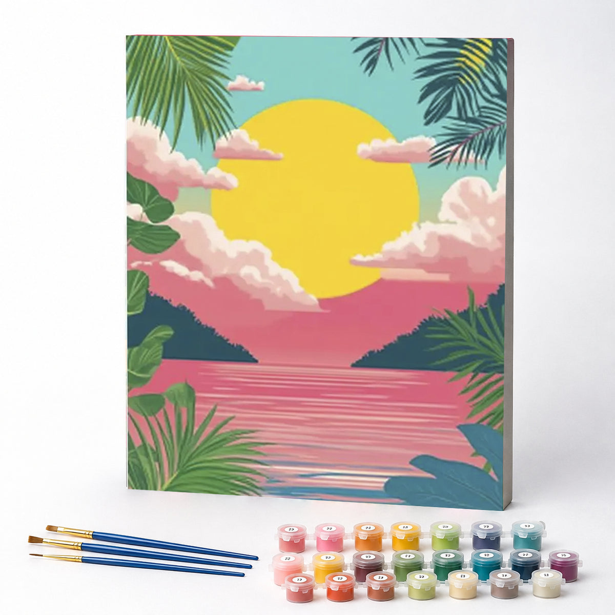Kit de Pintura Numerada - Nascer do Sol na Praia