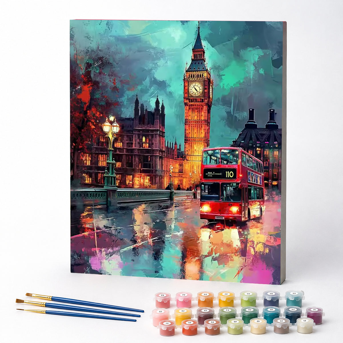 Kit de Pintura Numerada - Noite Chuvosa em Londres