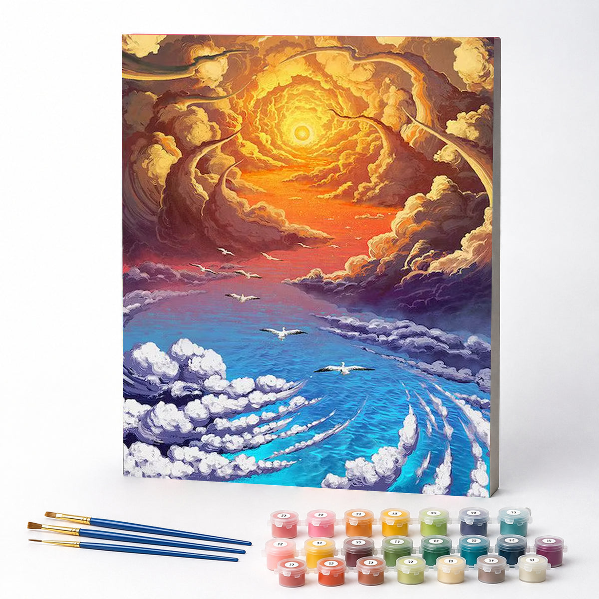 Kit de Pintura Numerada - O Sol Além das Nuvens