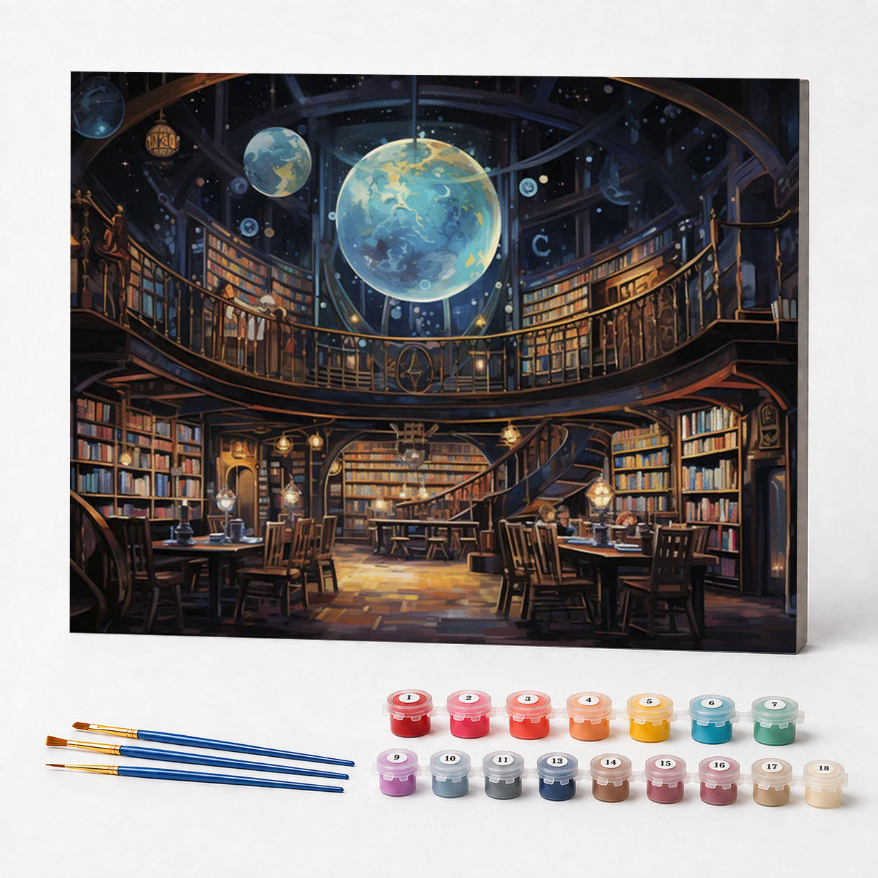 Kit de Pintura Numerada - O Universo na Biblioteca