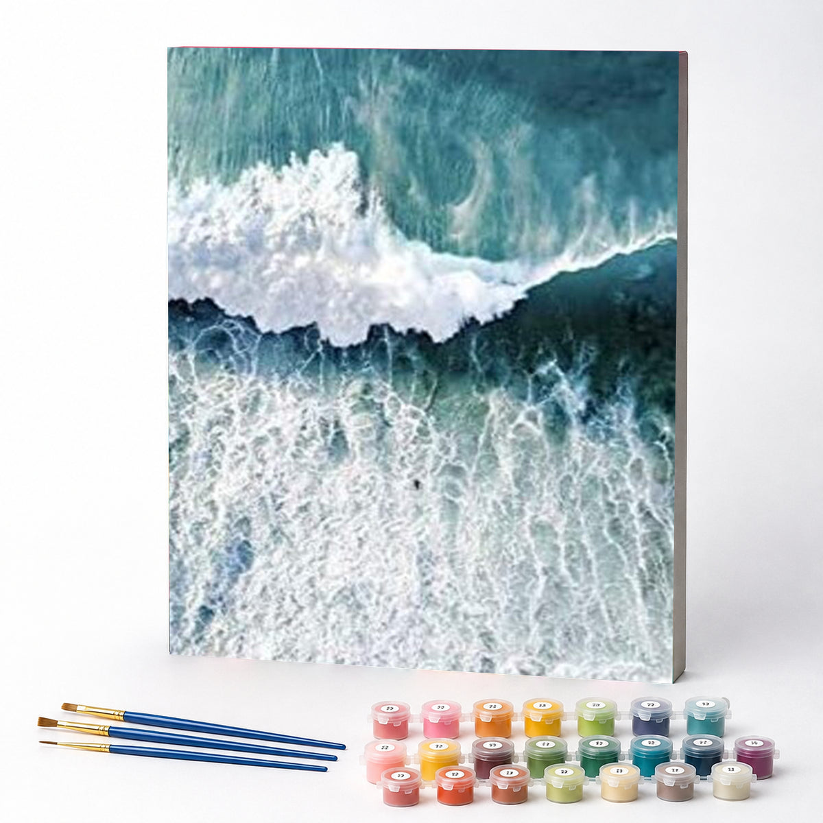 Kit de Pintura Numerada - Ondas do Mar Azul