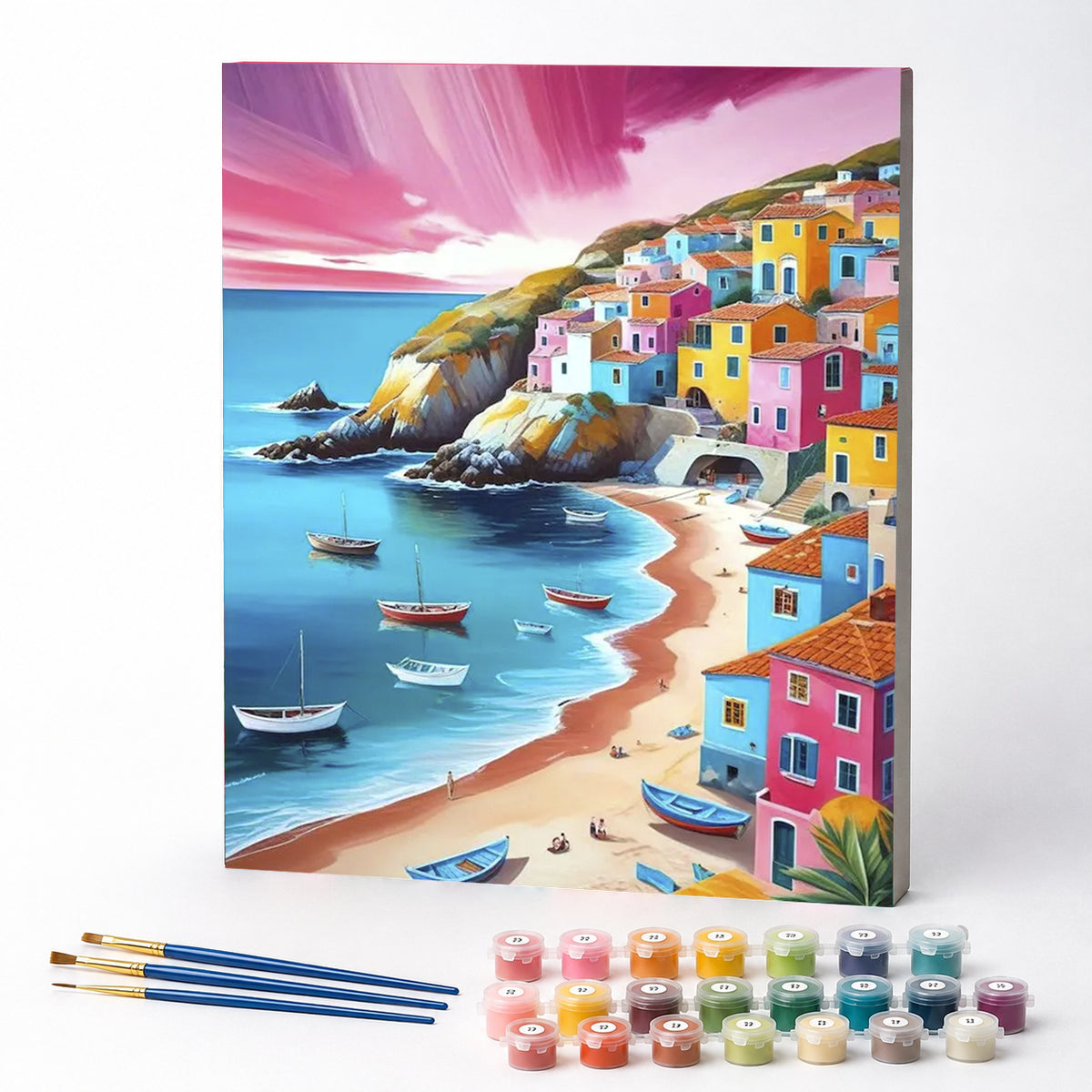 Kit de Pintura Numerada - Os Edifícios Coloridos da Costa